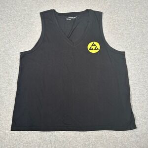 American Giant Tank Top Women L Black V-Neck American Pickleball AGPC Cotton NEW